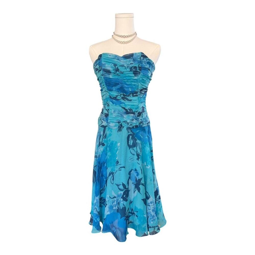 Blue silk floral sue wong